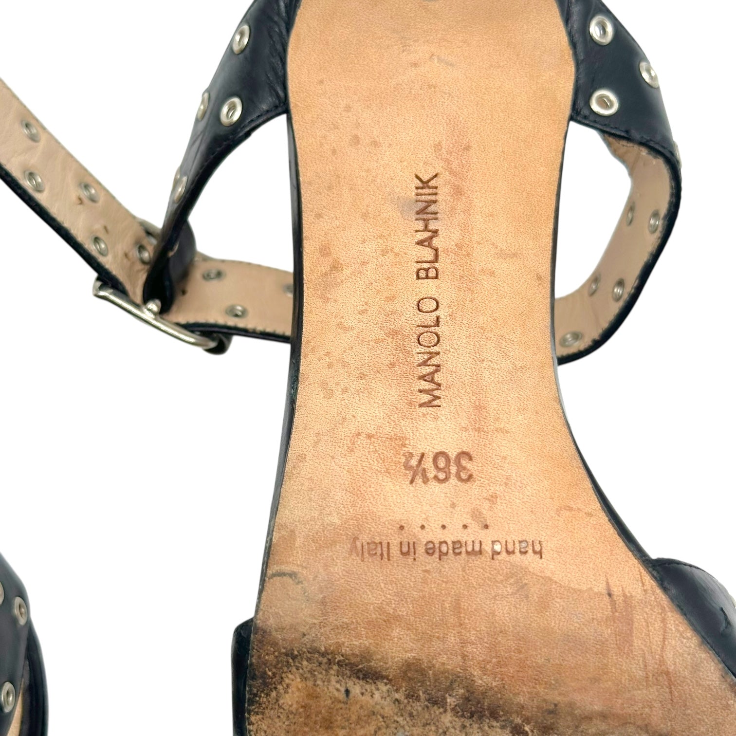 Manolo Blahnik Black Studded Rivet Heels - Outfit Repeater