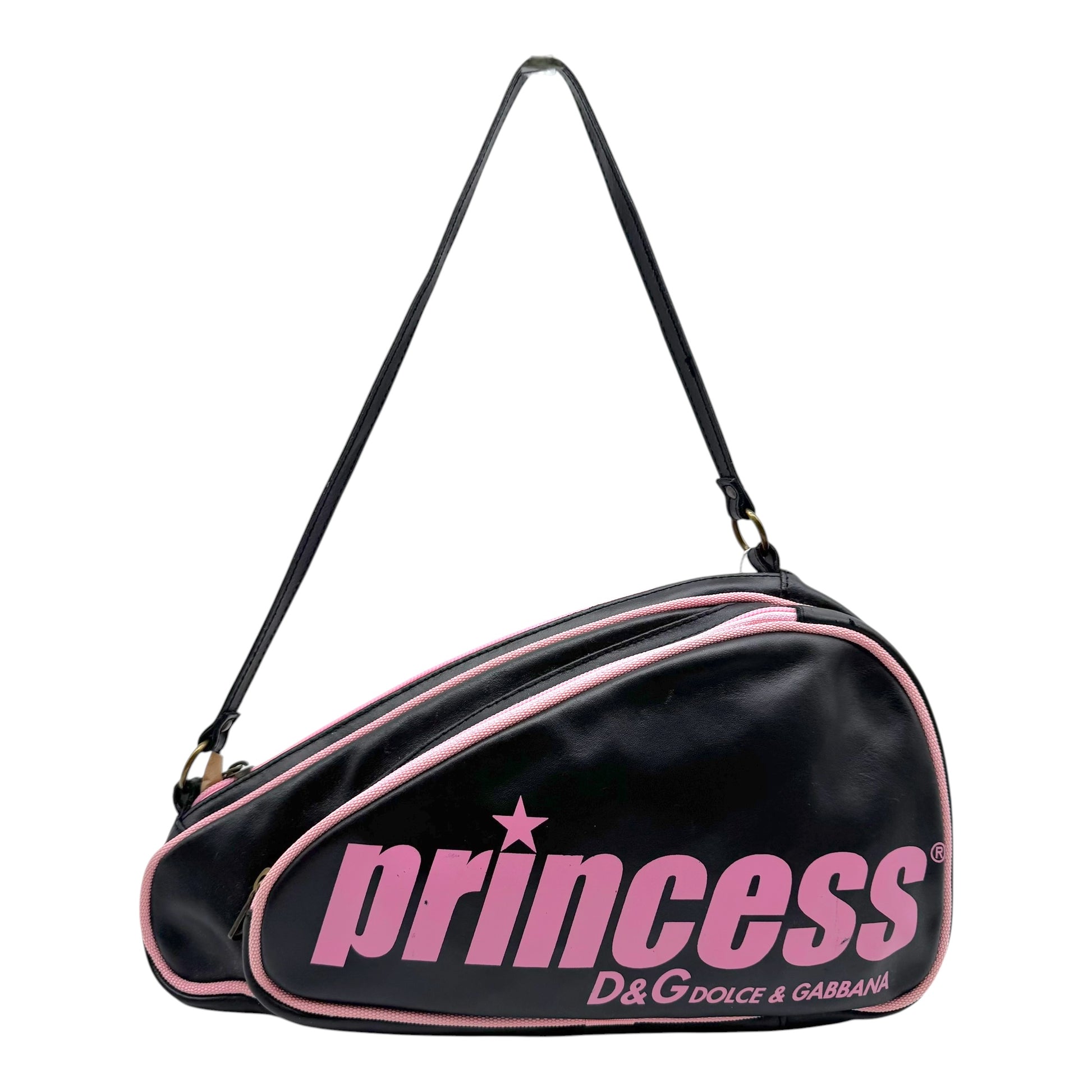 Dolce & Gabbana Pink Black Tennis Style Shoulder Bag