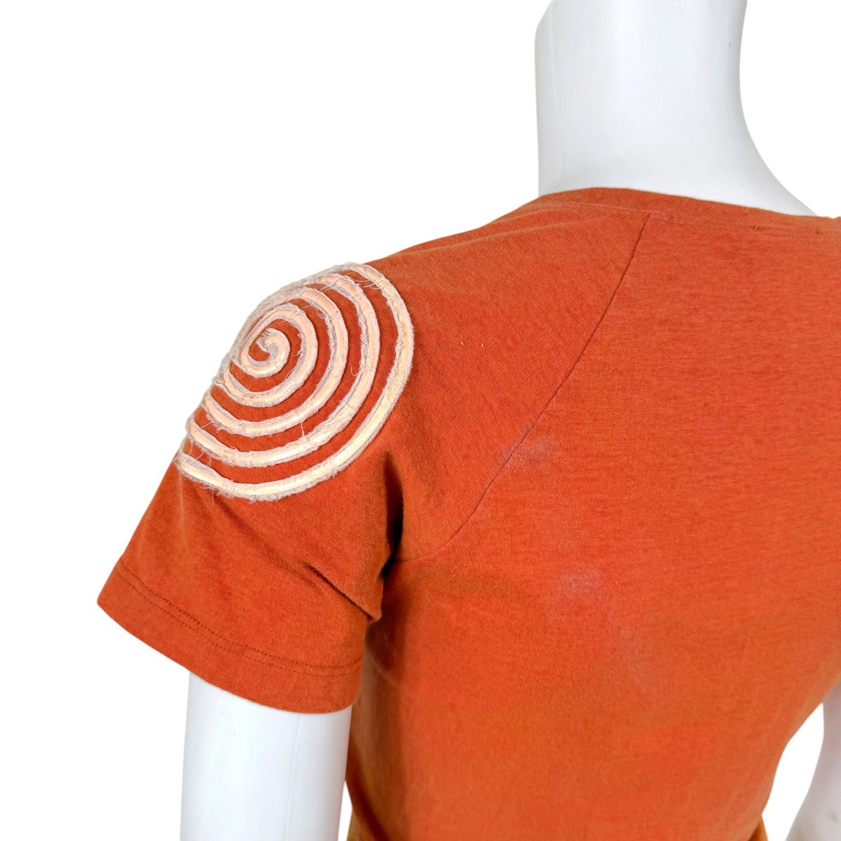 Roberto Cavalli Red Multicolor Denim V-Neck T-Shirt
