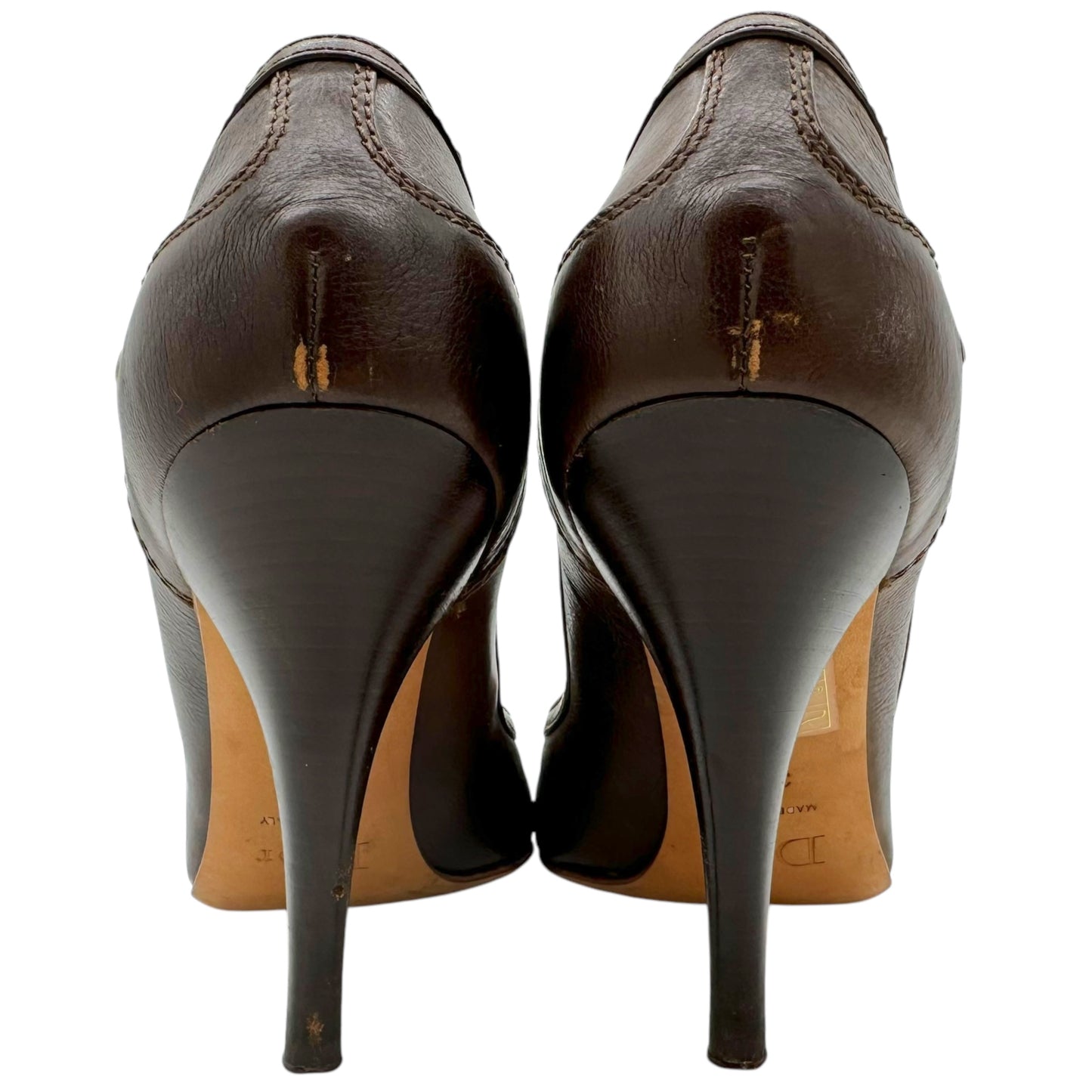 Christian Dior Flight Brown Leather Pointed Toe Heels