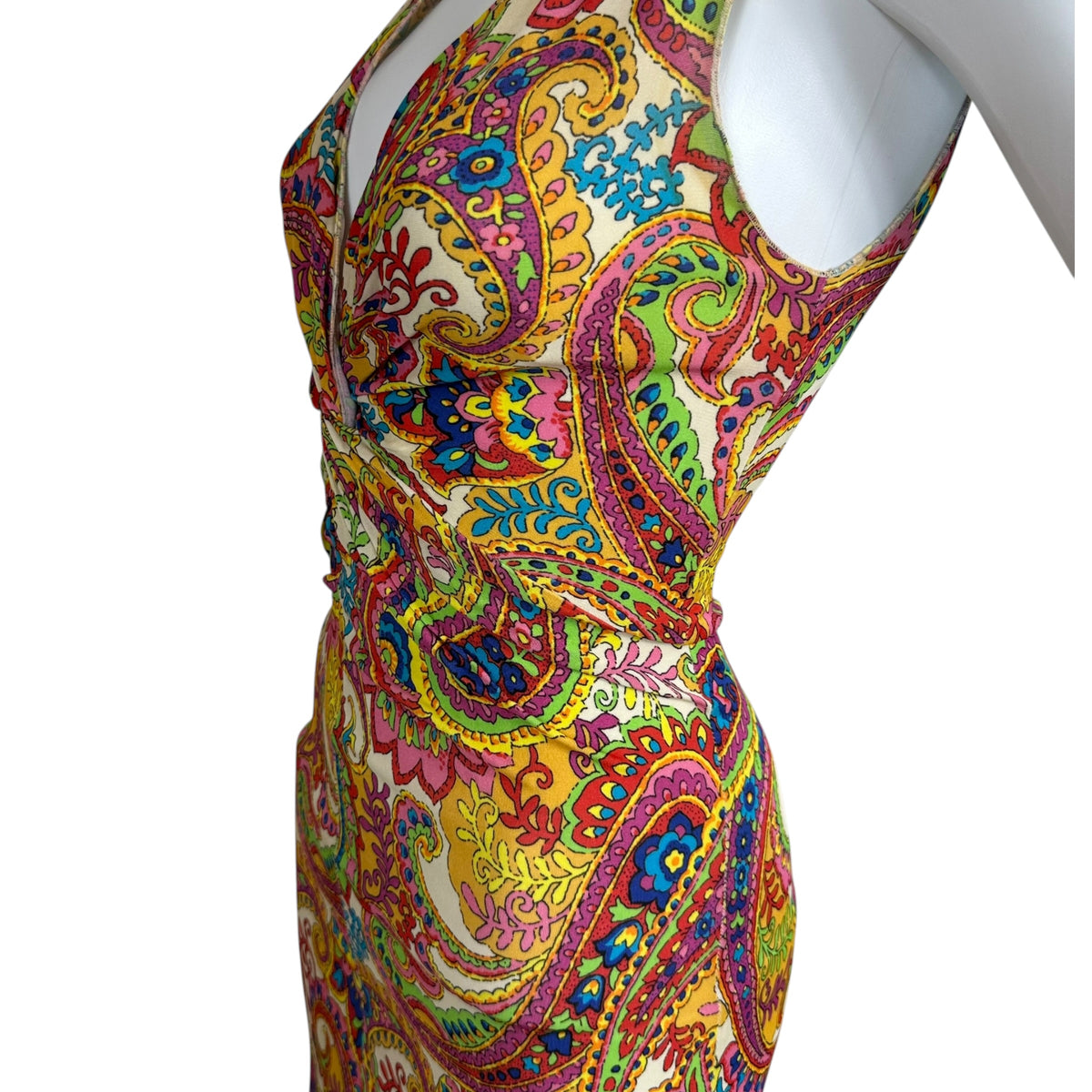 D&G Dolce & Gabbana Multicolor Paisley Print Midi Dress