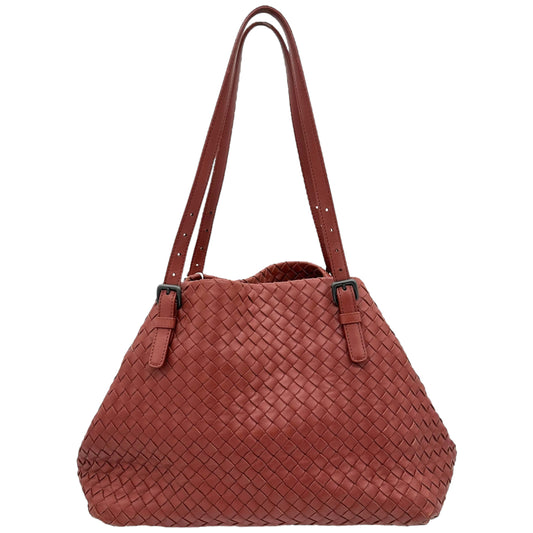 Bottega Veneta Dusty Rose Intrecciato Woven Leather Small Tote Bag