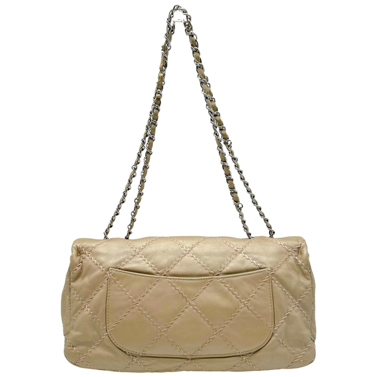 Chanel Gold & Silver Matelasse East-West Flap Bag 2011