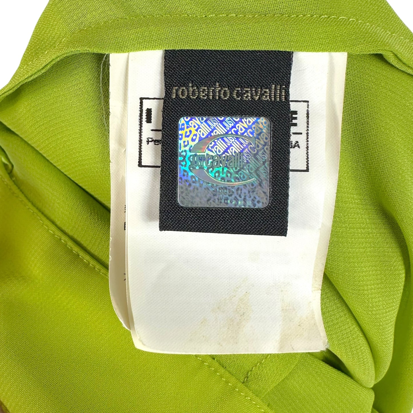 Roberto Cavalli Bright Green Rhinestone Pleated Mini Dress