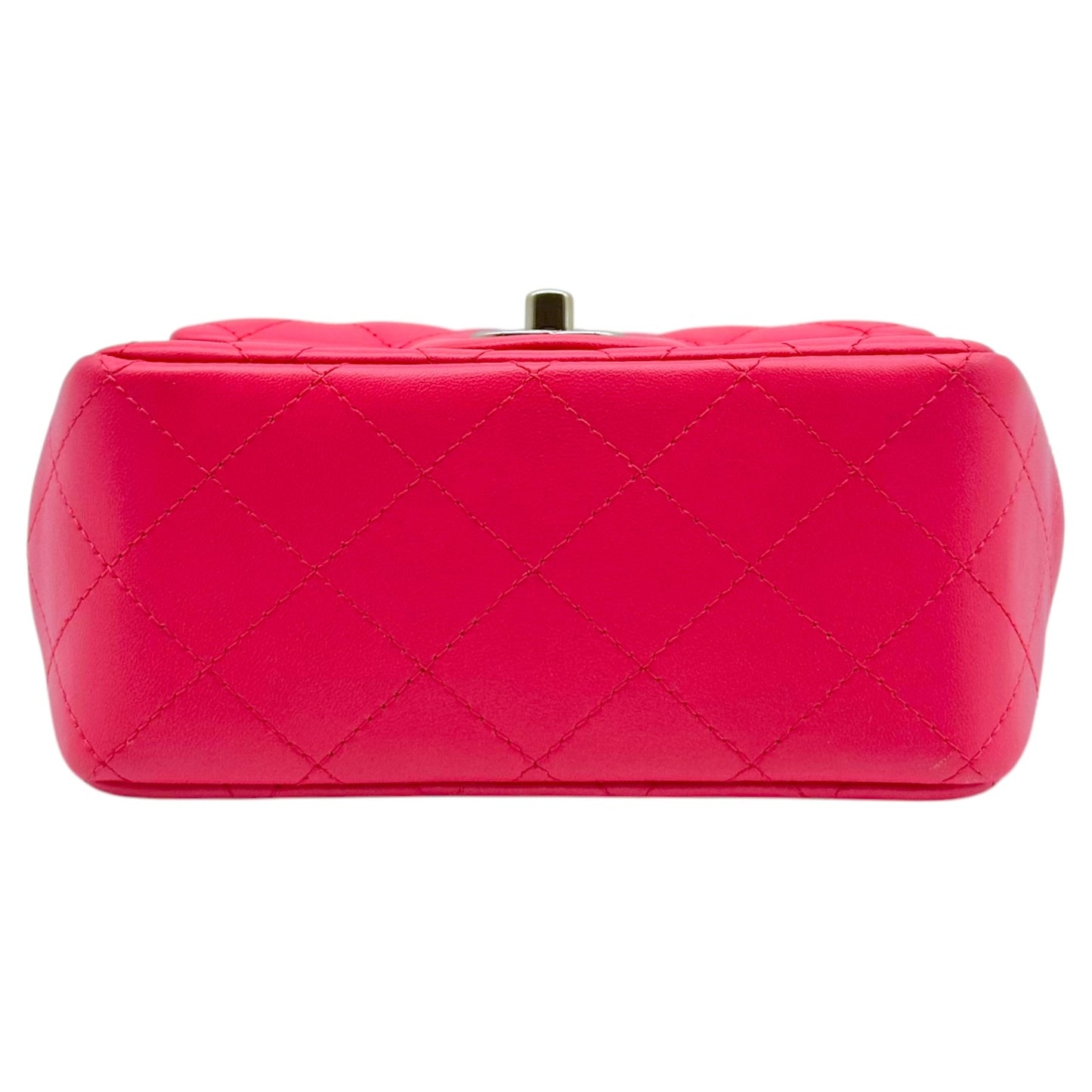 Chanel Hot Pink Matelasse Small Square Flap Bag