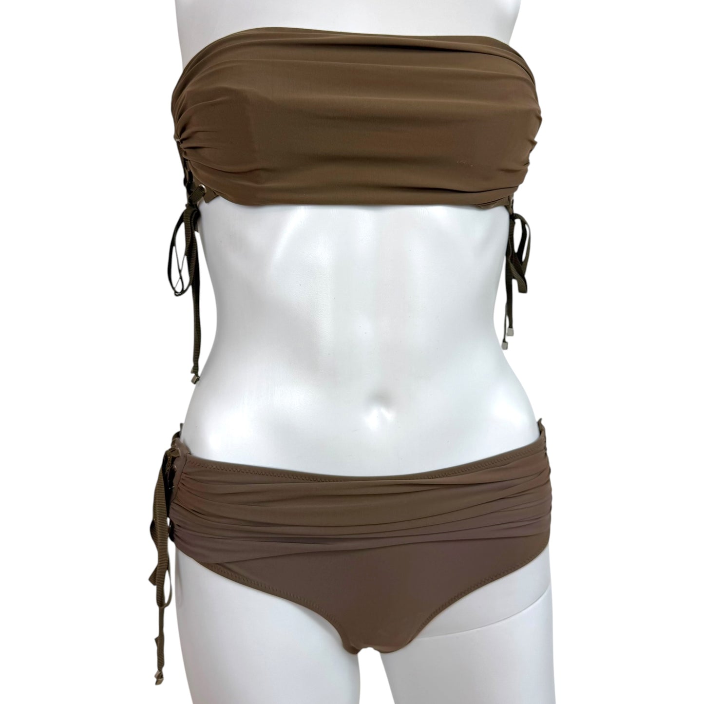 Jean Paul Gaultier x La Perla Brown Lace-Up Bikini Set