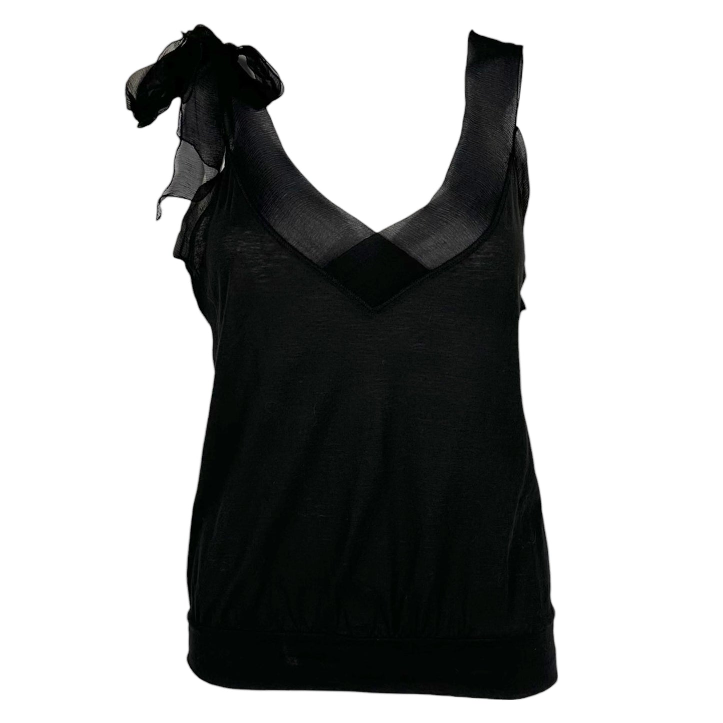 Jean Paul Gaultier Black Silk Tie-Neckline Tank NEW