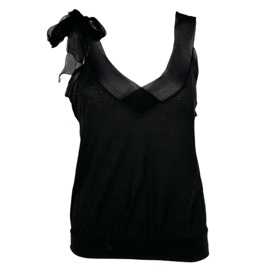 Jean Paul Gaultier Black Silk Tie-Neckline Tank NEW