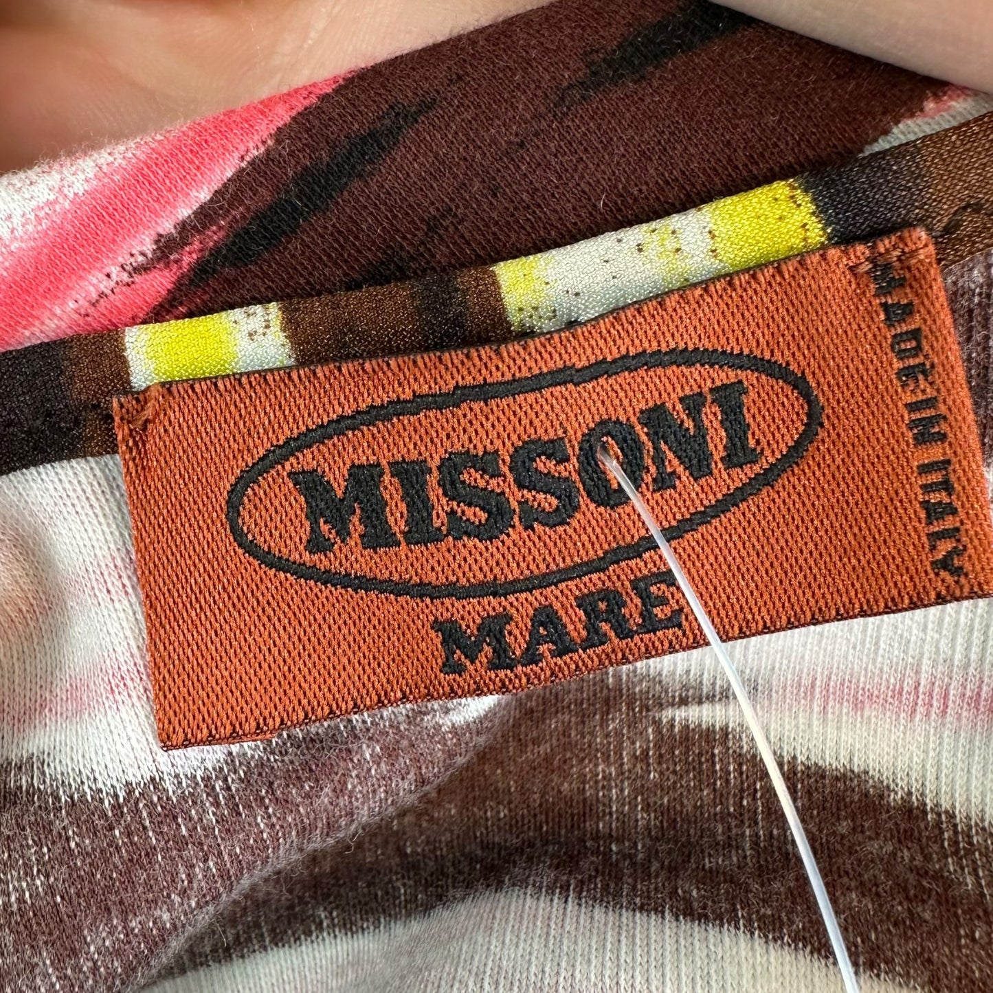 Missoni Knit Maxi Dress Pink Black Swirl Print