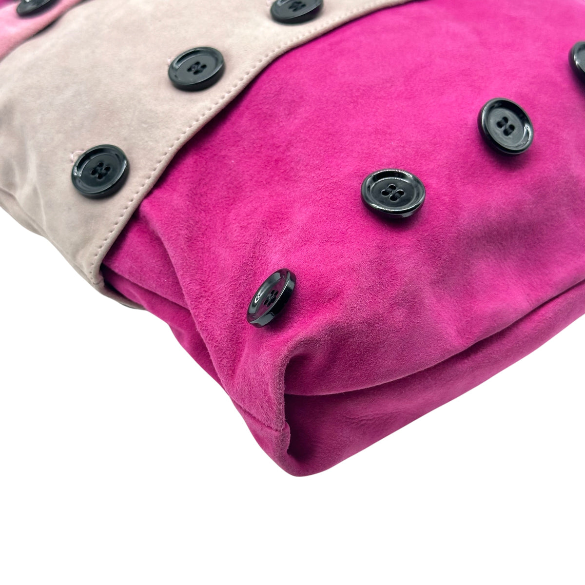 Dolce & Gabbana Pink Suede Multi-Layer Hobo Bag