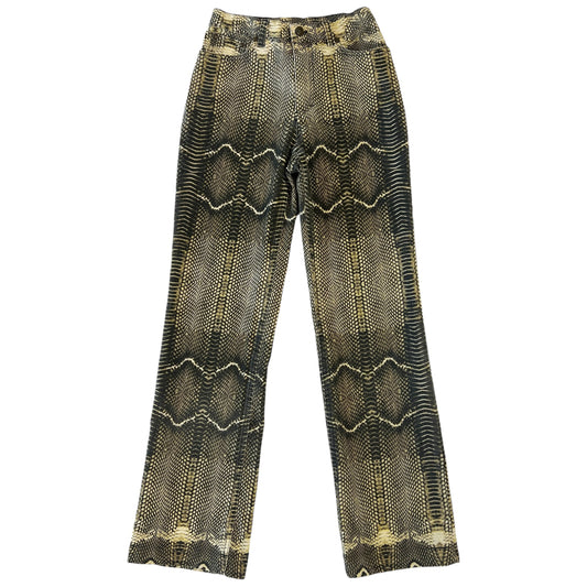 Roberto Cavalli 2005 Gray Snakeskin Printed Jeans