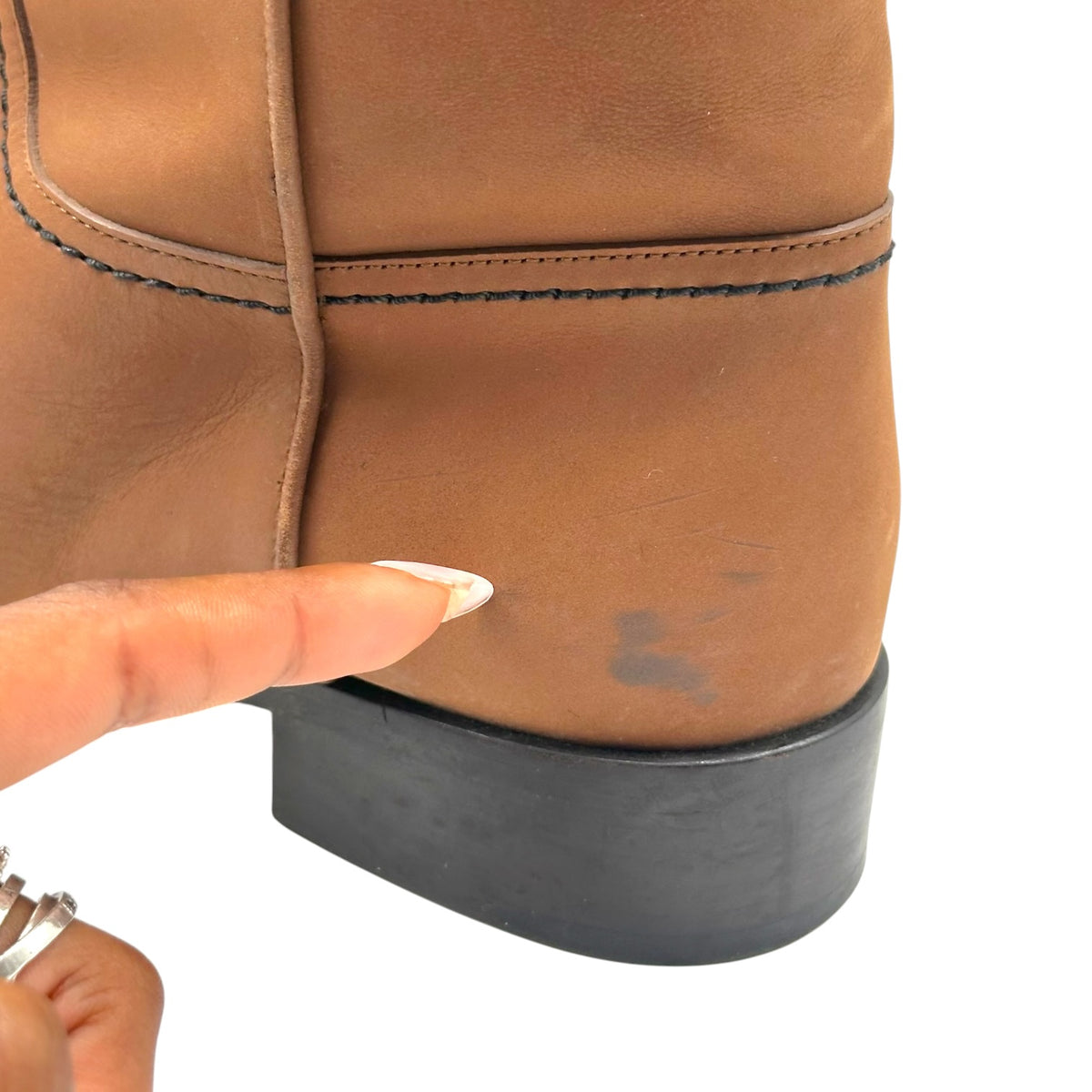 Chanel Brown Leather Western Boots with CC Logo