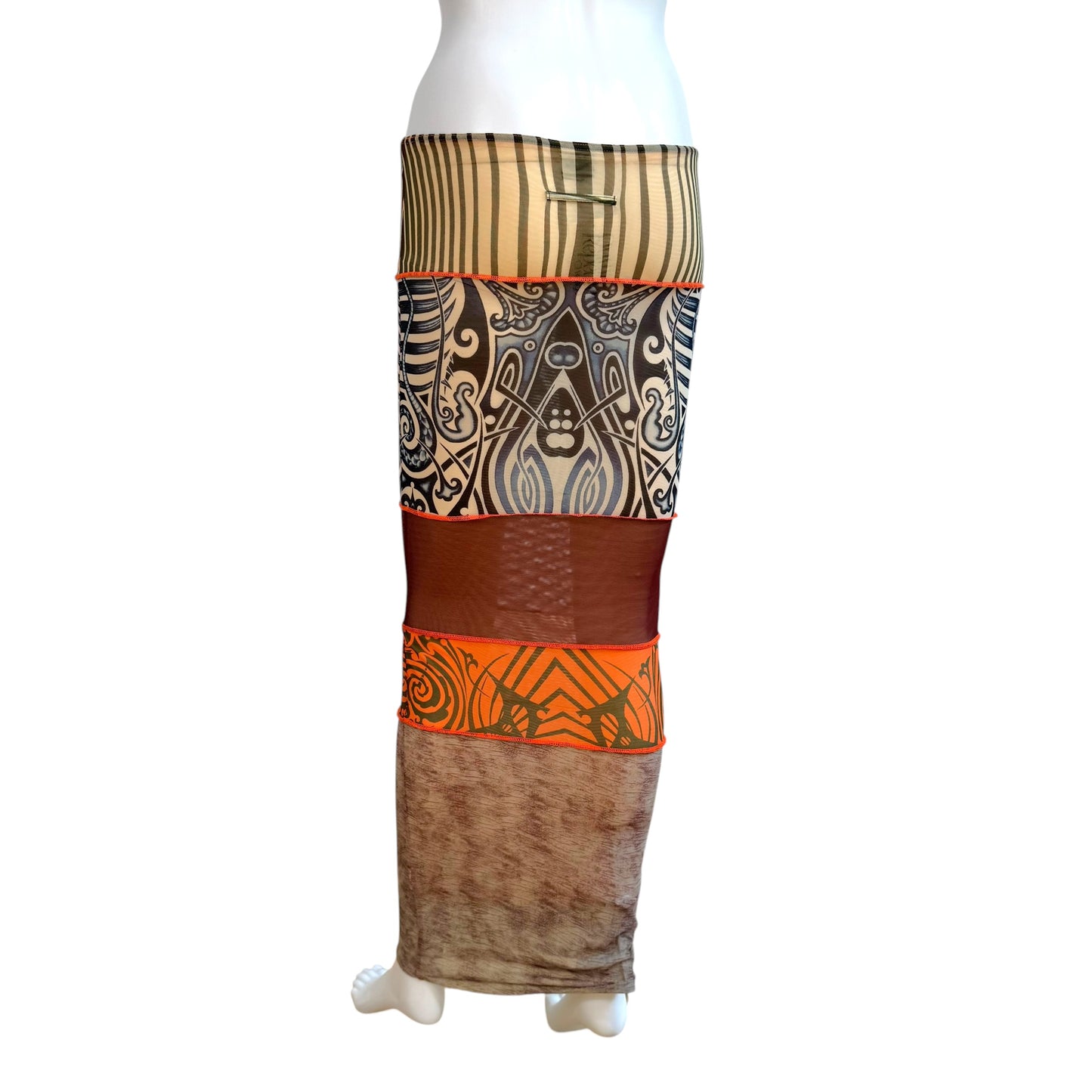 Jean Paul Gaultier Multicolor Multi-Print Patchwork Maxi Skirt