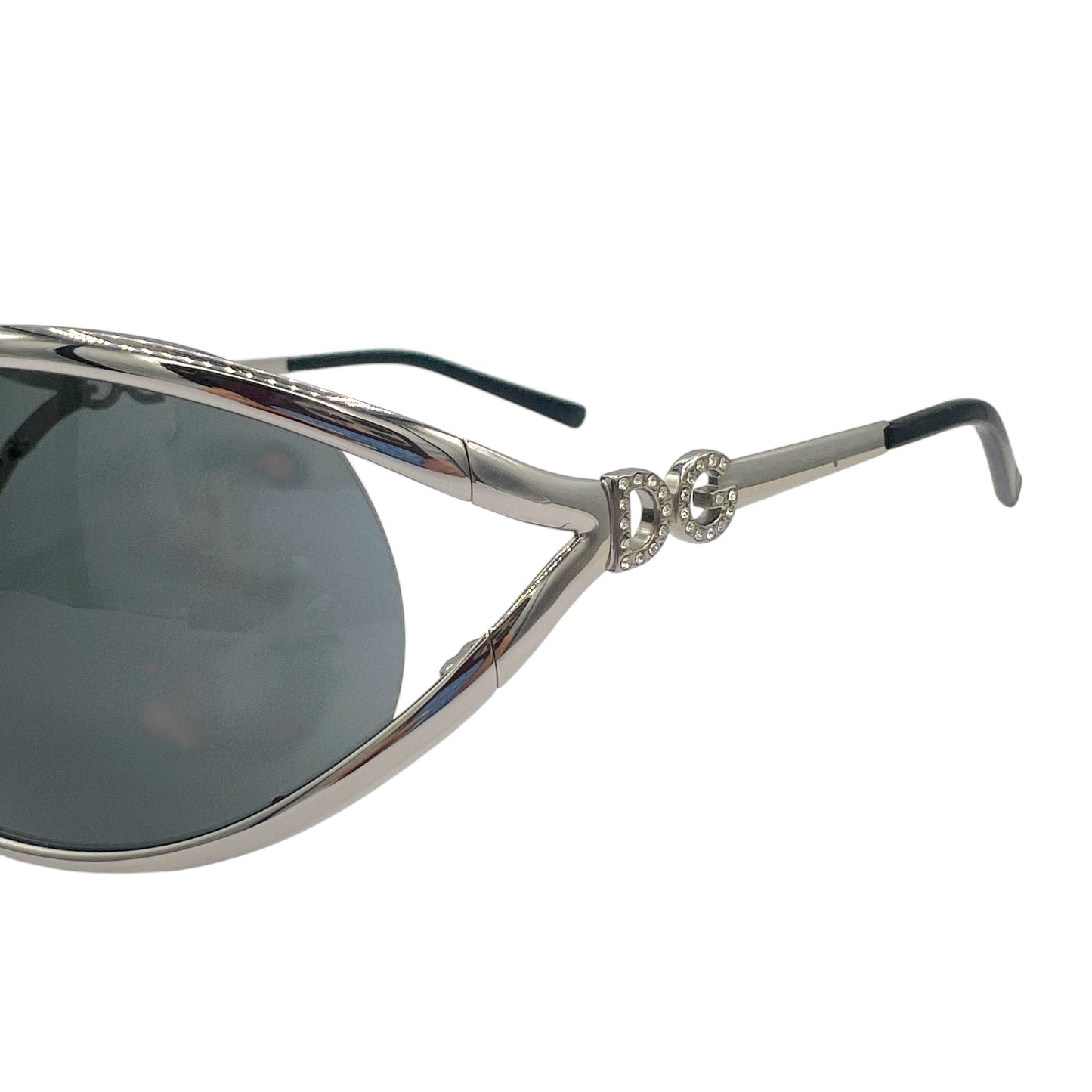 Dolce & Gabbana DG2020-B Crystal Black Shield Sunglasses