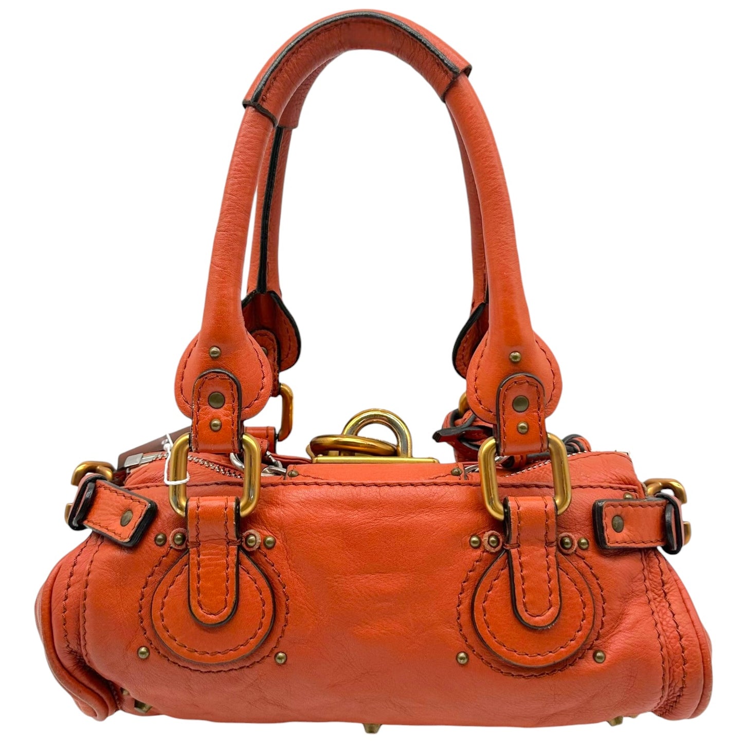 Chloé Terracota Orange & Gold Mini Paddington Shoulder Bag