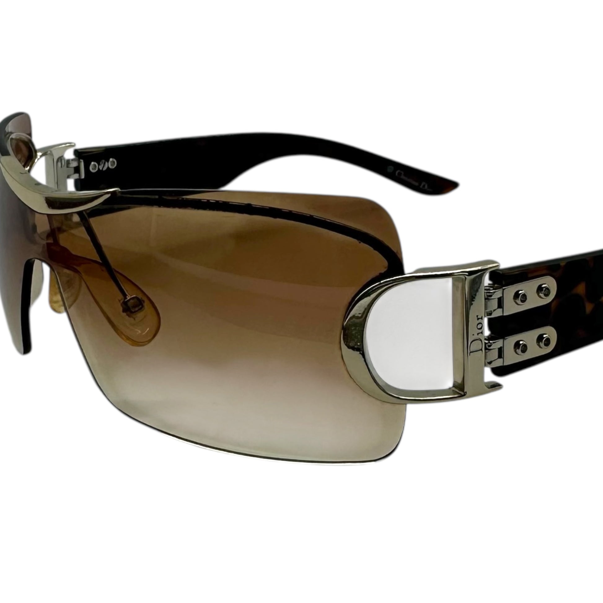 Christian Dior Brown Airspeed Rimless Shield Sunglasses - Outfit Repeater