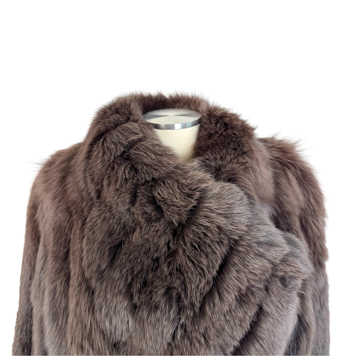Saga Fox Brown Fox Fur Lapel Coat