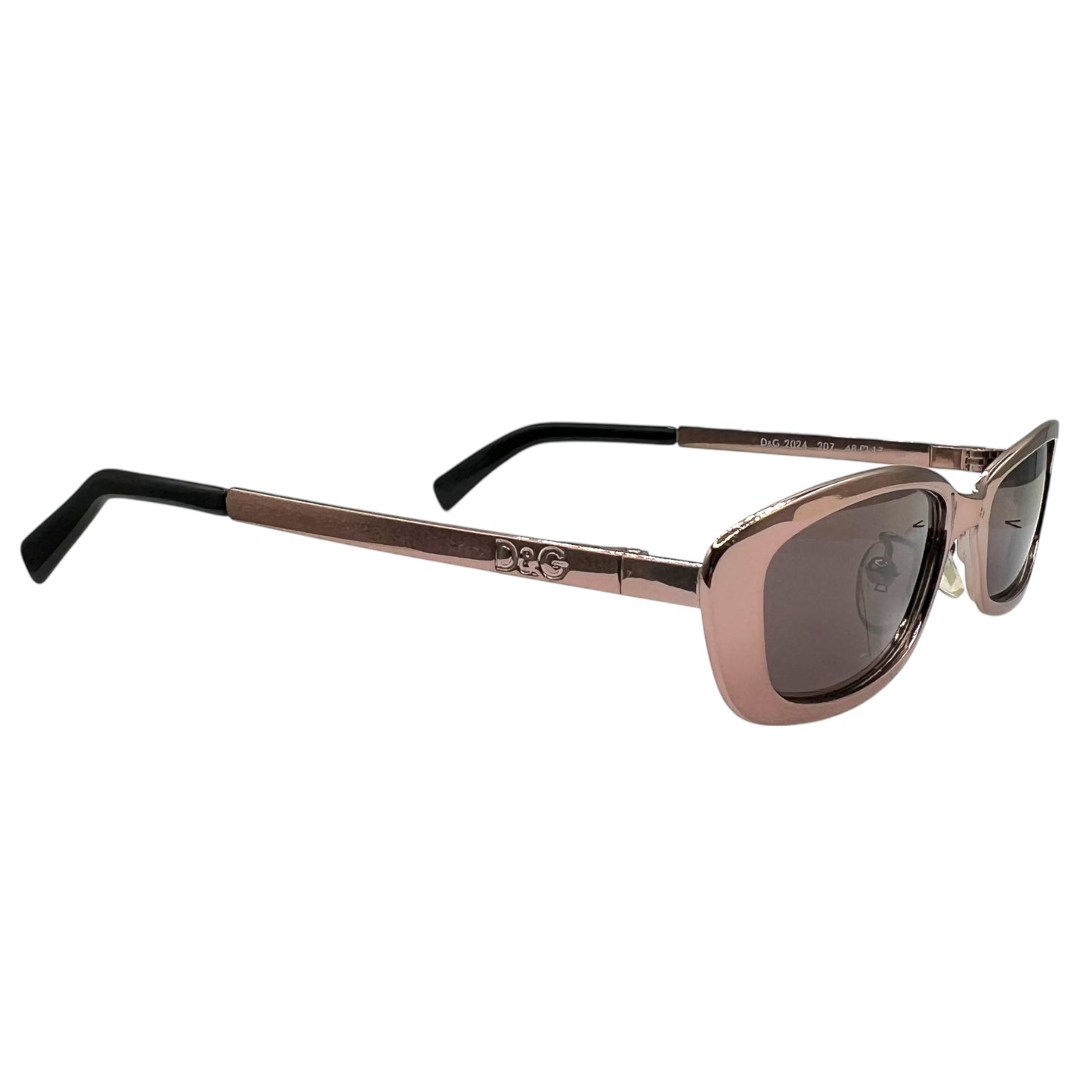 D&G Dolce & Gabbana Pink Metallic Small Rectangle Sunglasses DG 2024