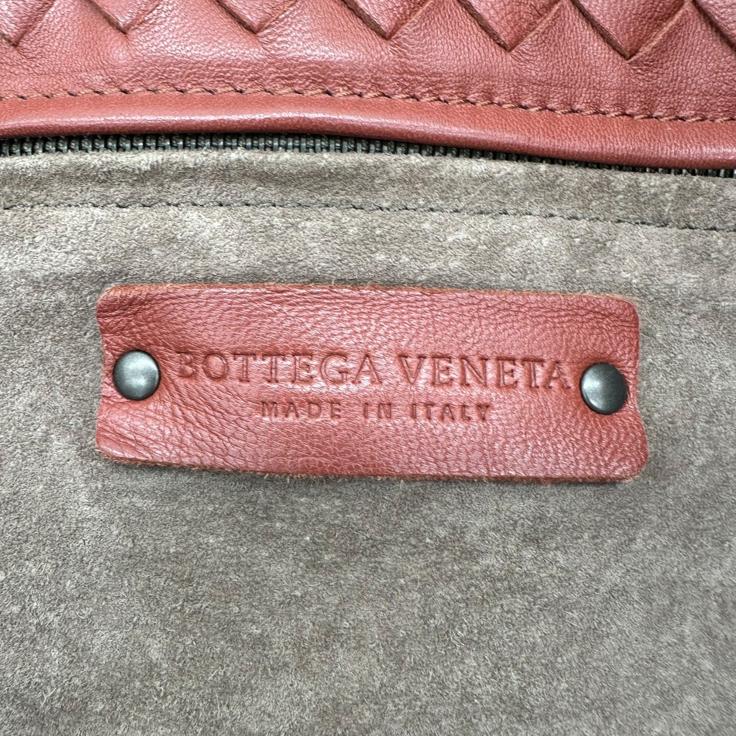 Bottega Veneta Dusty Rose Intrecciato Woven Leather Small Tote Bag