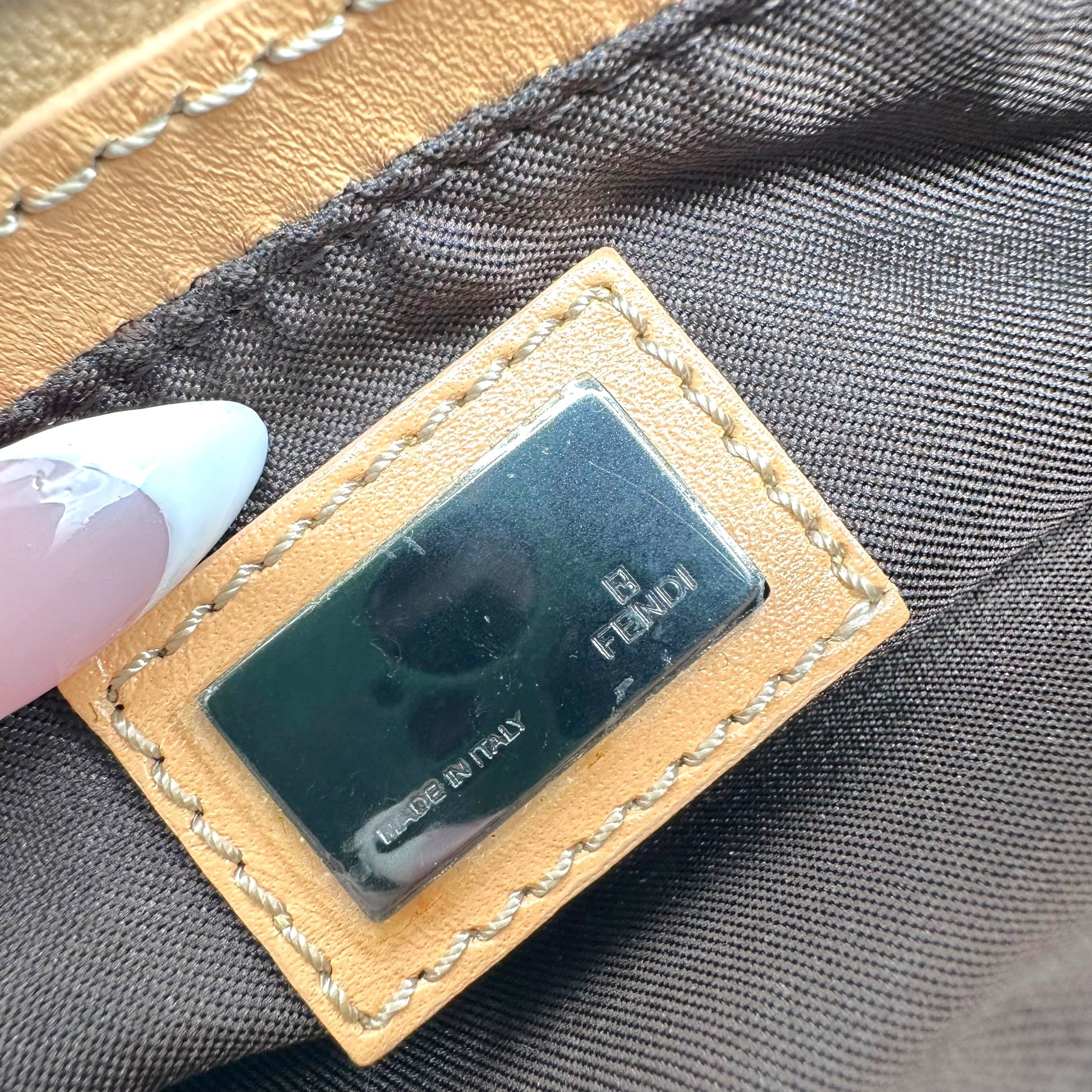 Fendi Small Shoulder Pochette Bag Tan Zucchino Monogram