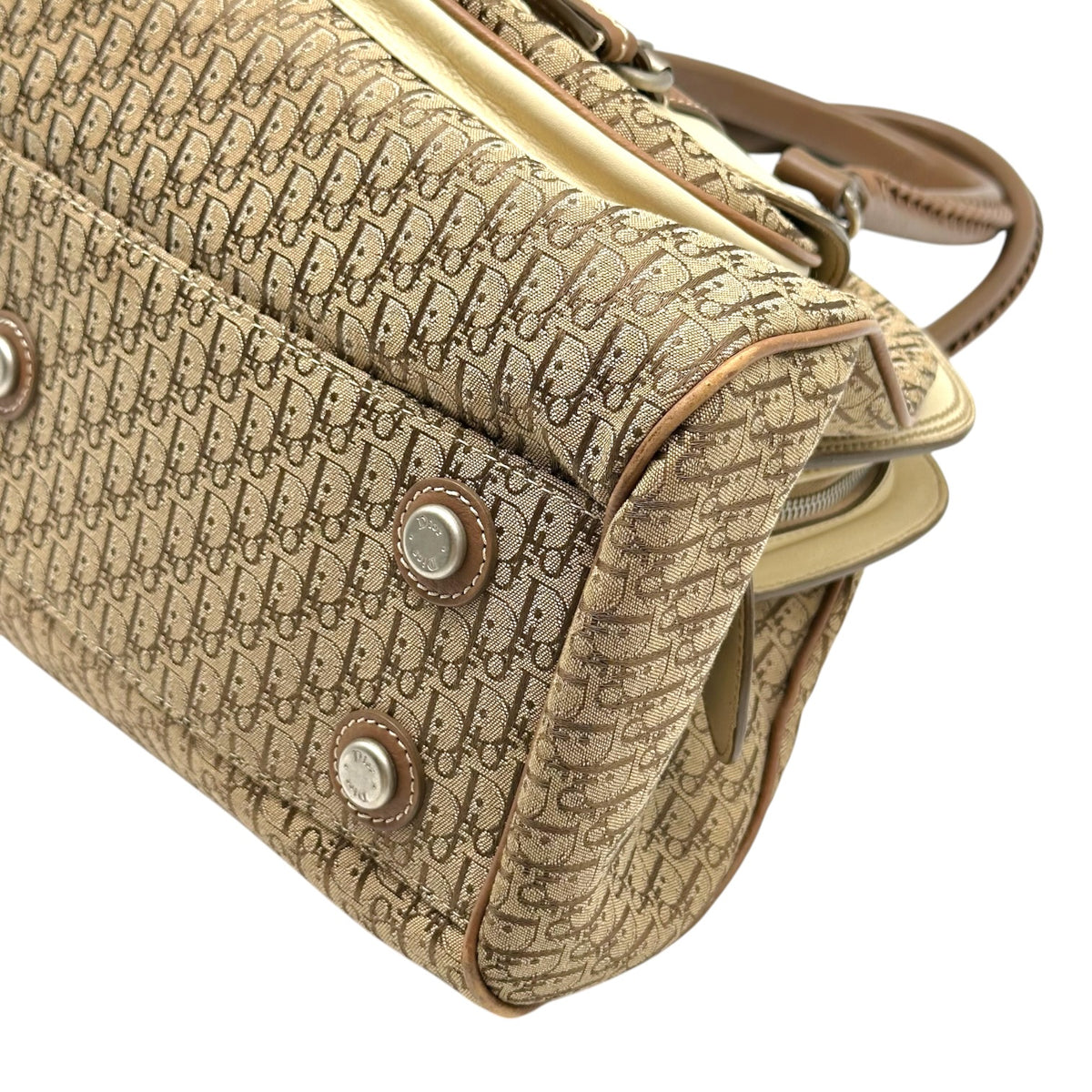 Christian Dior Cargo Pocket Shoulder Bag Tan Trotter Monogram