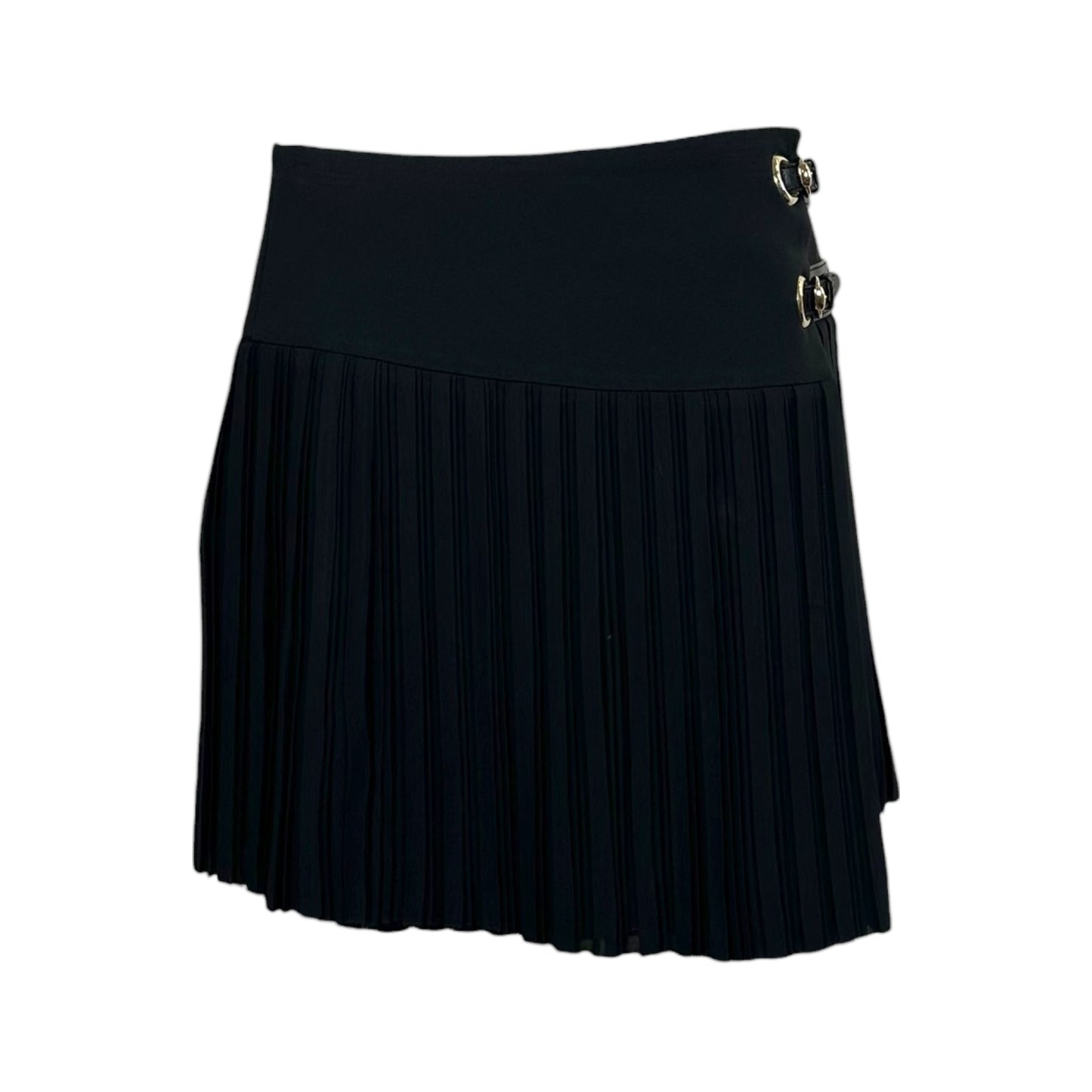 Gucci 2011 Black Pleated Silk Mini Skirt