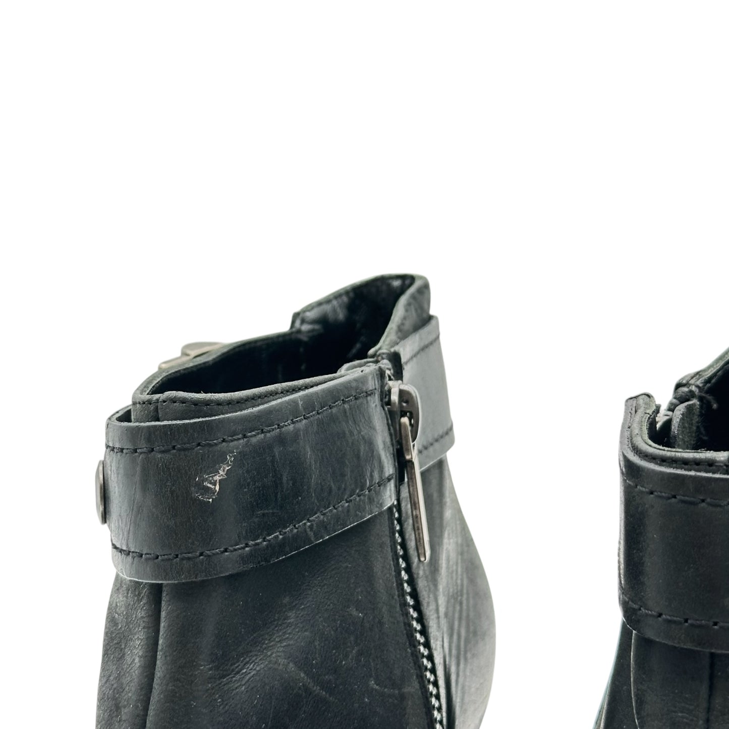 Christian Dior Black Leather Heeled Ankle Boots