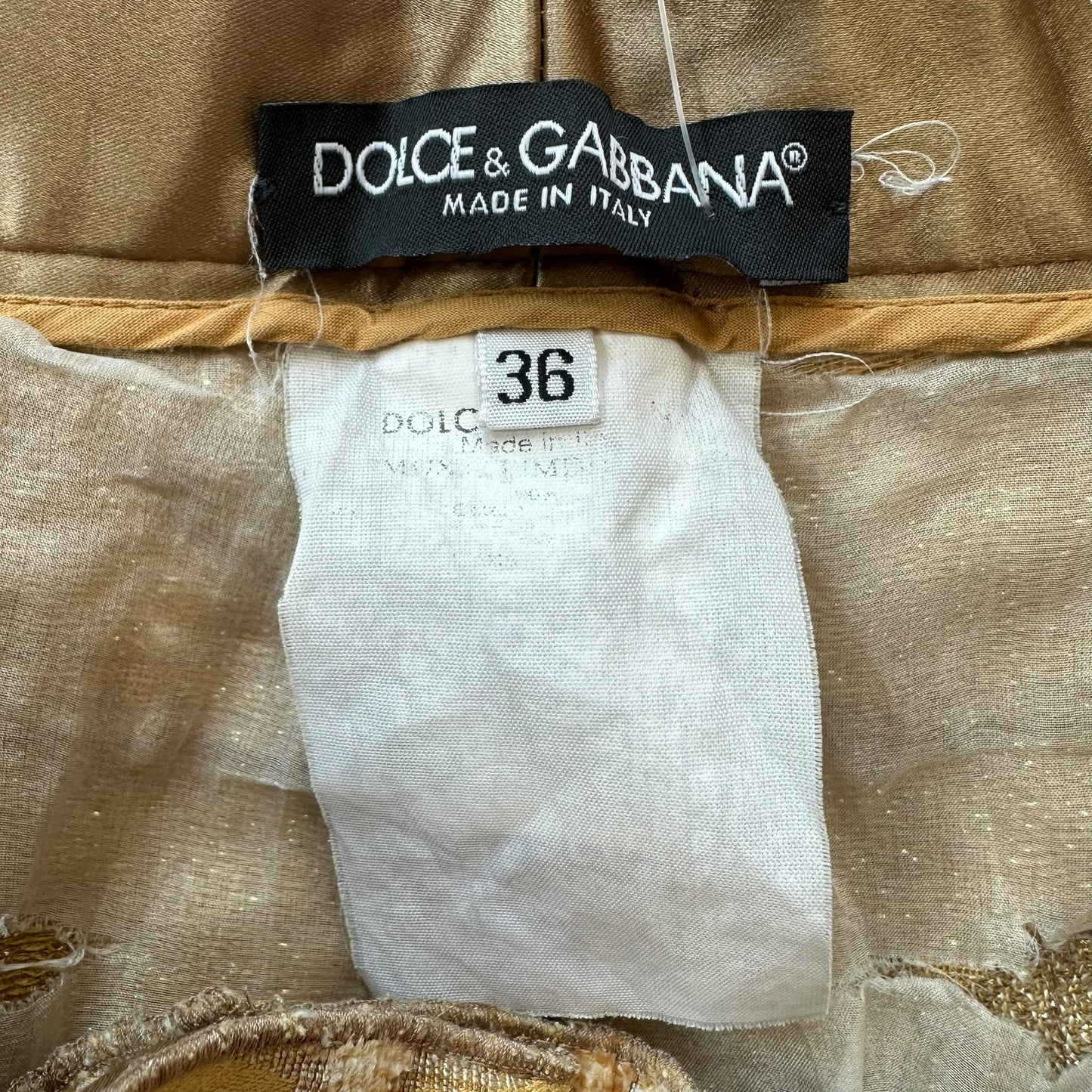 Dolce & Gabbana Gold Jacquard Flare Pants