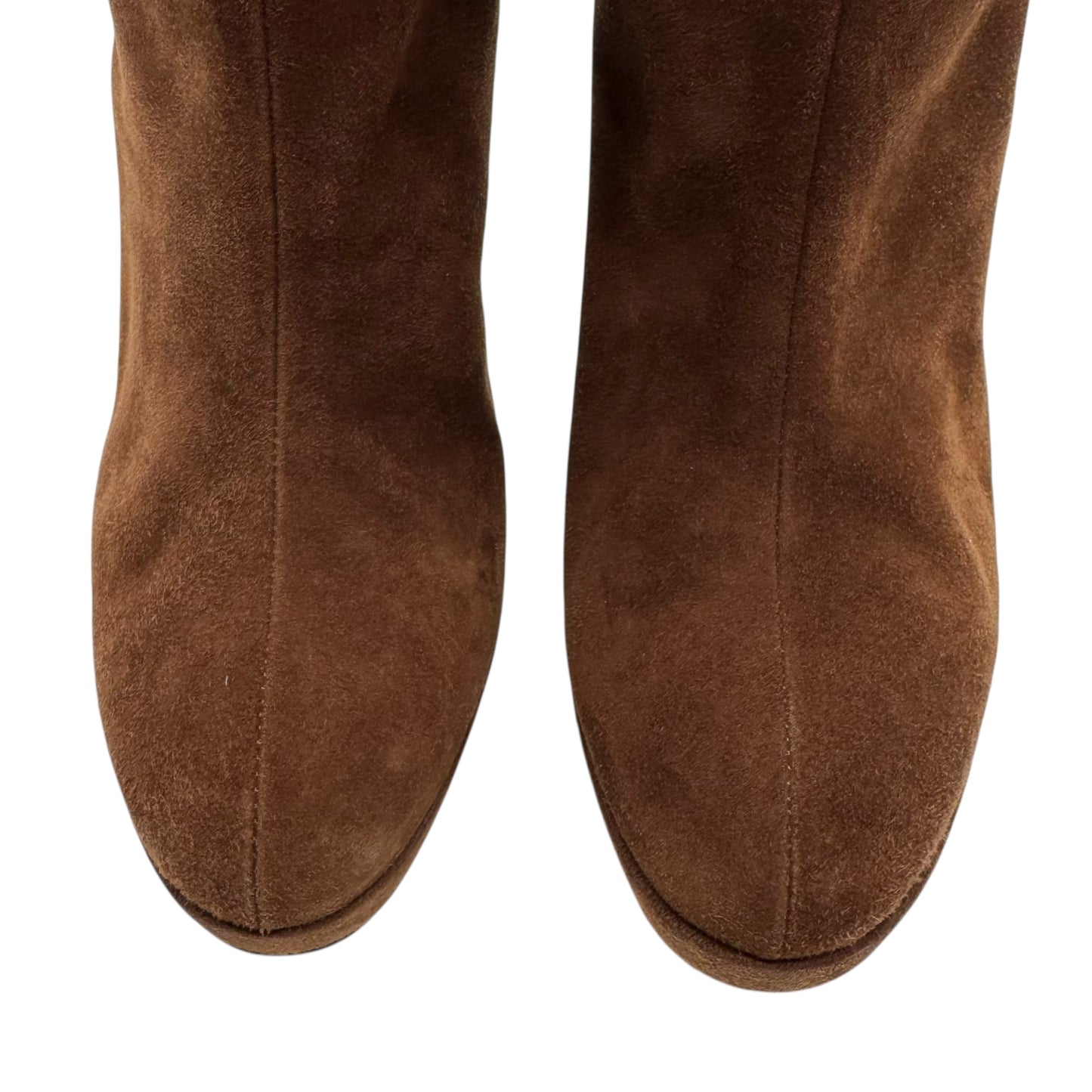 Moschino Brown Suede Lace Up Heeled Platform Boots