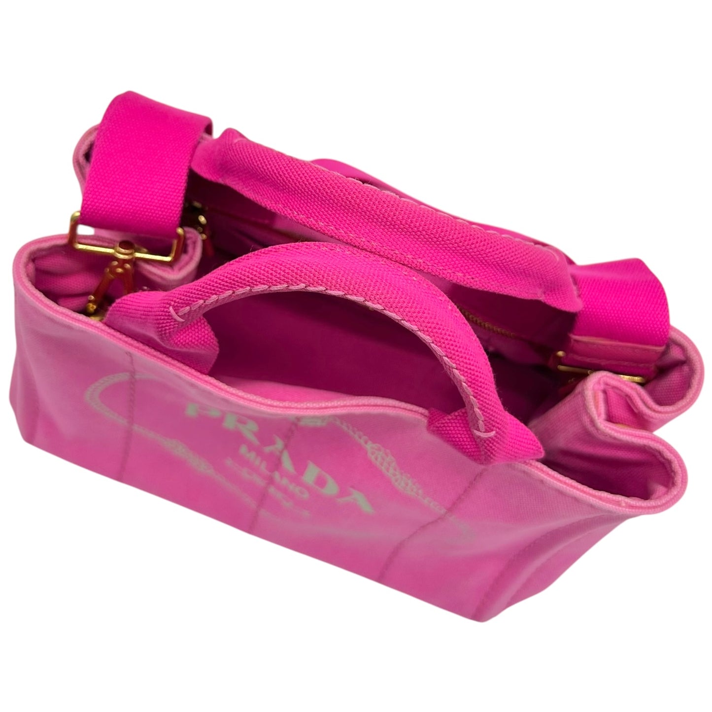 Prada Pink Canvas 2-Way Tote Bag