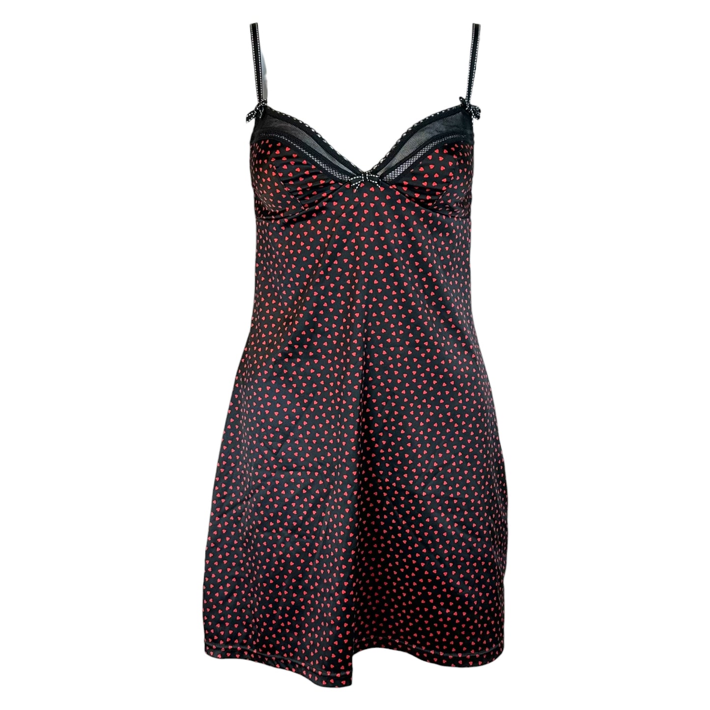 D&G Mini Slip Dress Heart Print Spaghetti Straps A-Line