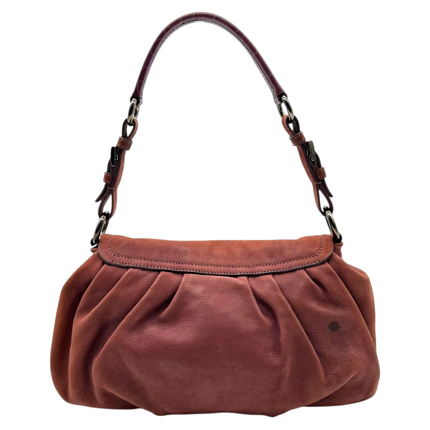 Prada Bugundy Nubuck Suede Shoulder Bag - Outfit Repeater