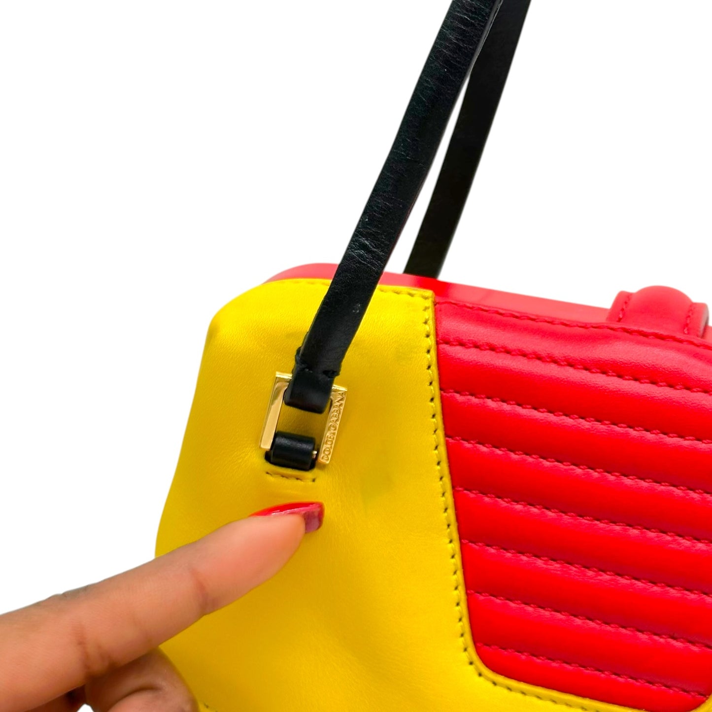 Dolce & Gabbana Red & Yellow Leather Mini Bag