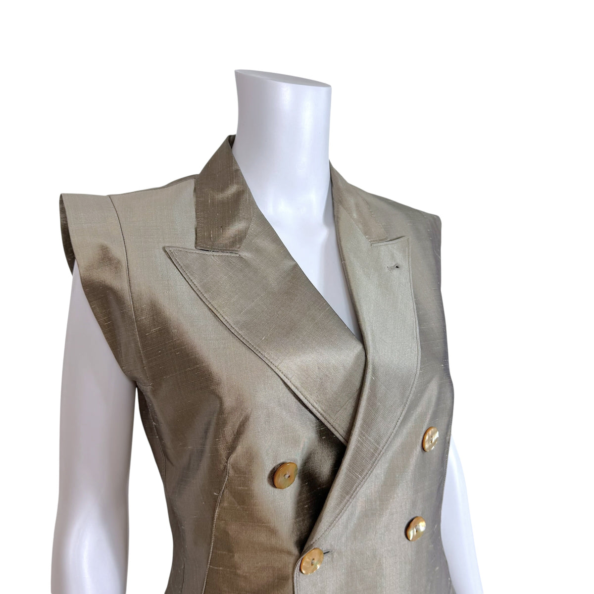 Jean Paul Gaultier Silk Mother of Pearl Blazer Pant Set