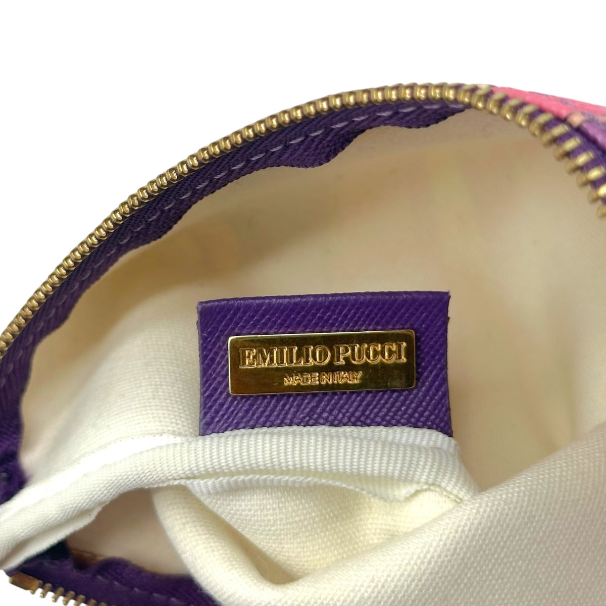 Emilio Pucci Printed PVC Pochette Bag Pink Purple