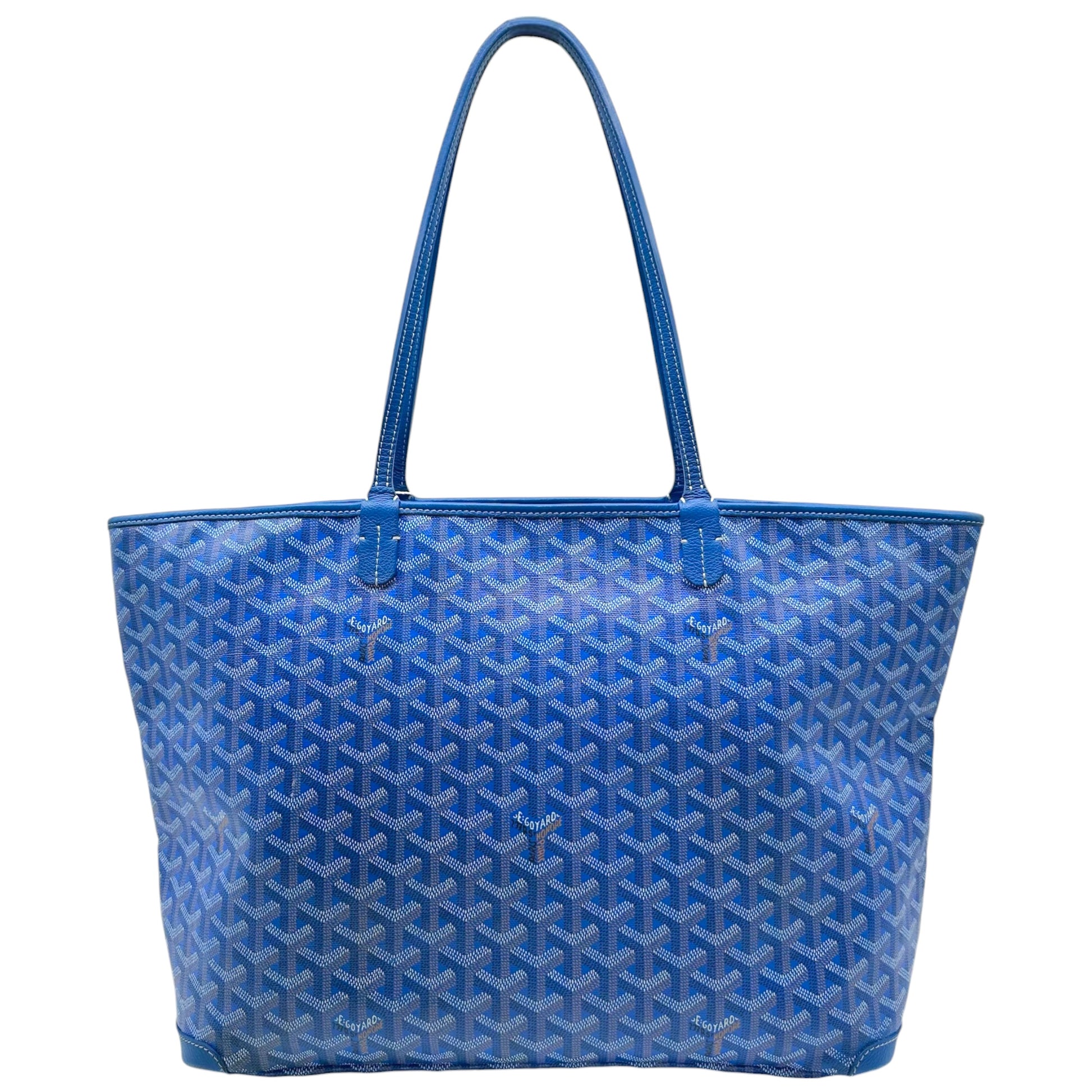 Goyard Blue Goyardine Artois Zippered Tote Bag
