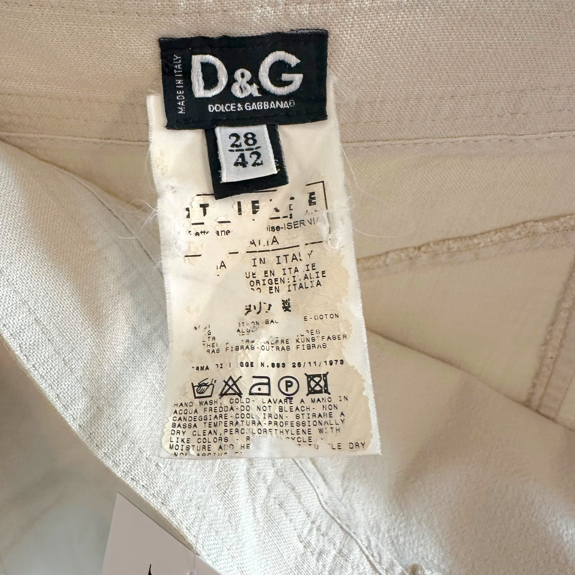 D&G Dolce & Gabbana Beige Button Side Mini Skirt - Outfit Repeater