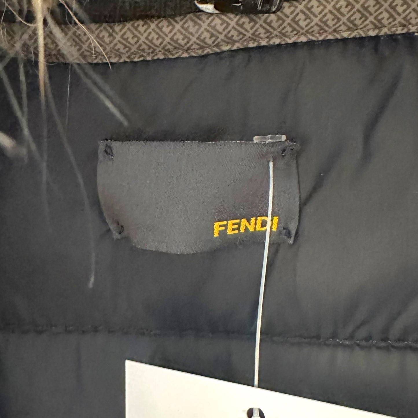 Fendi Navy Blue Fur Collar Trench Coat w/ Lining