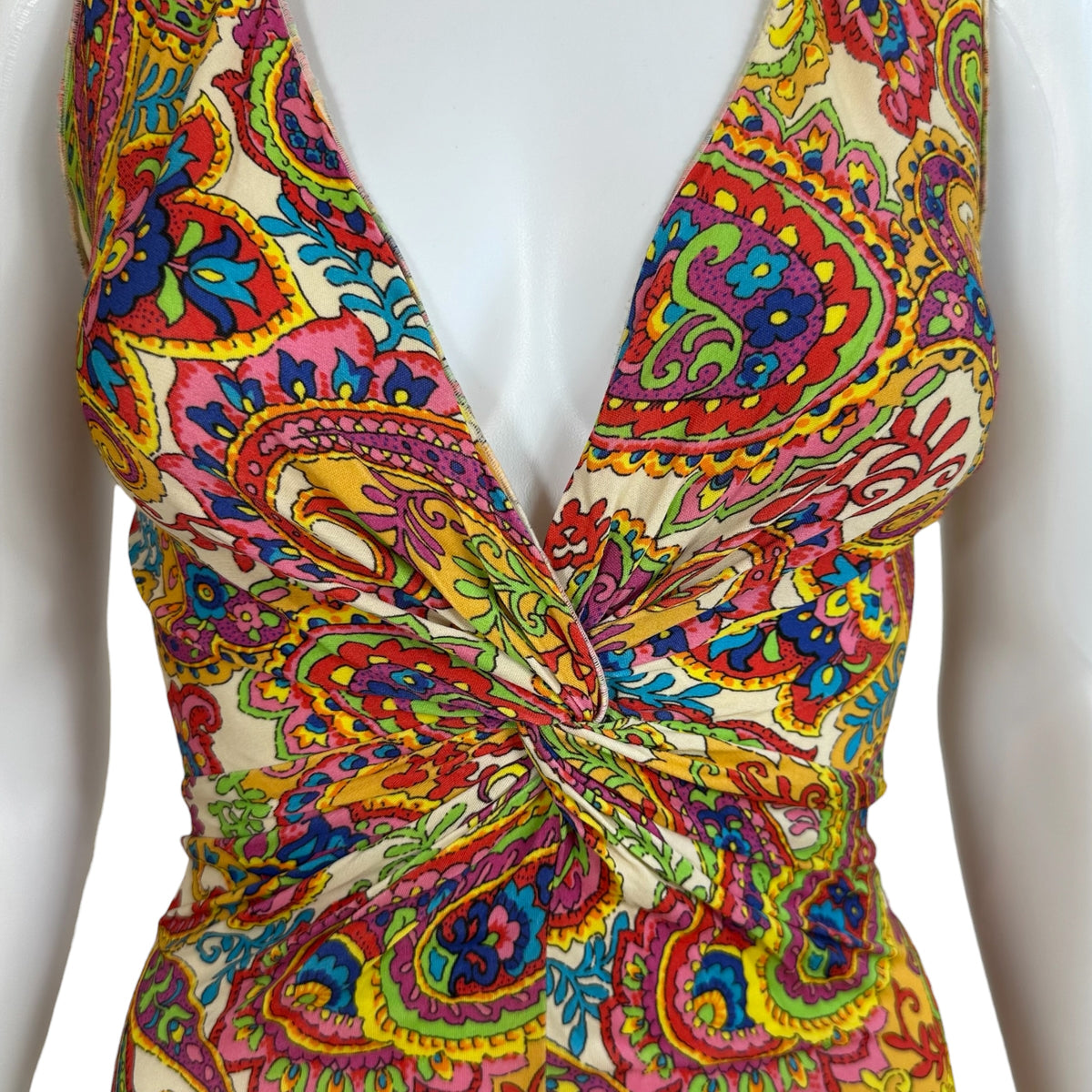 D&G Dolce & Gabbana Multicolor Paisley Print Midi Dress