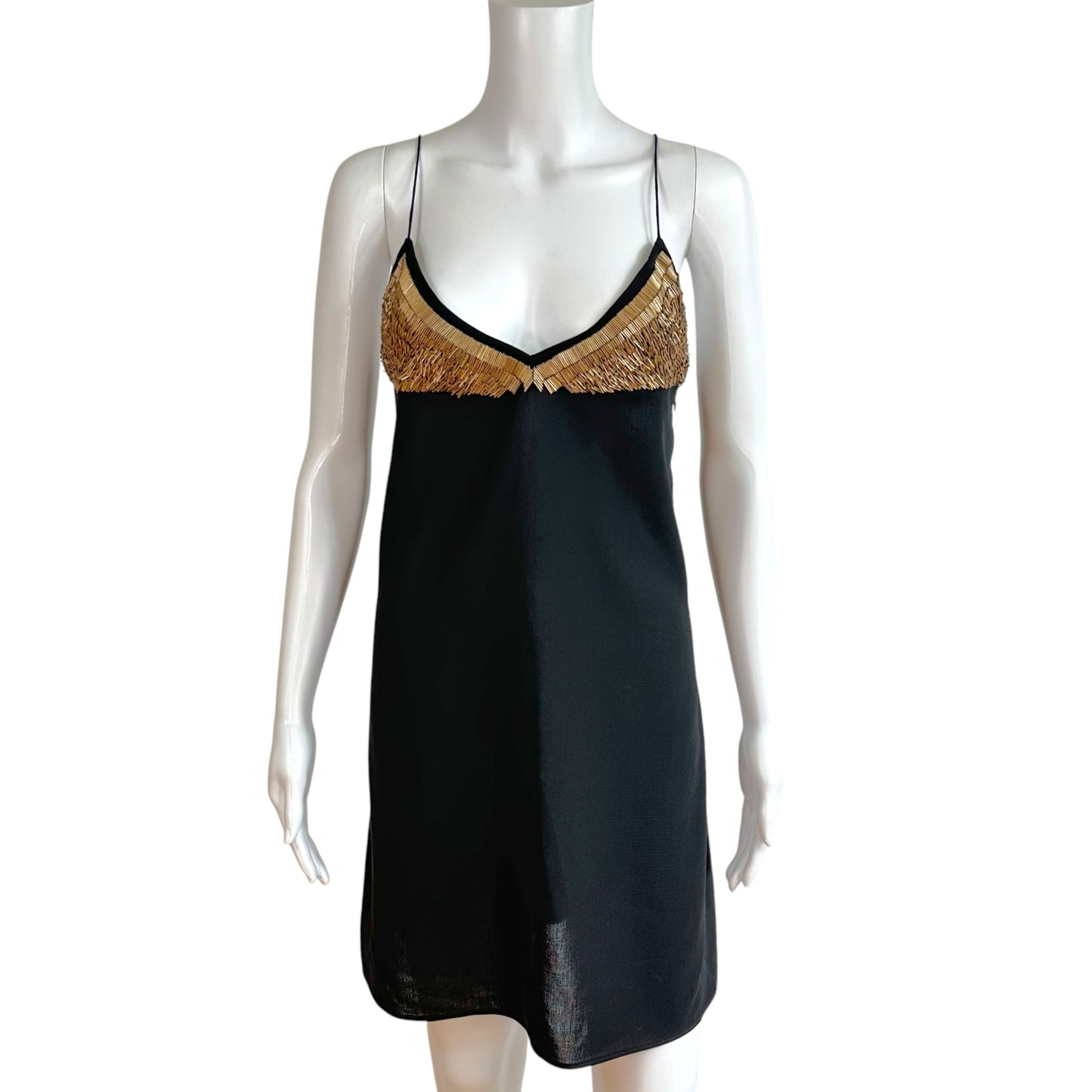 Louis Vuitton Black Silk Wool Mini Shift Dress