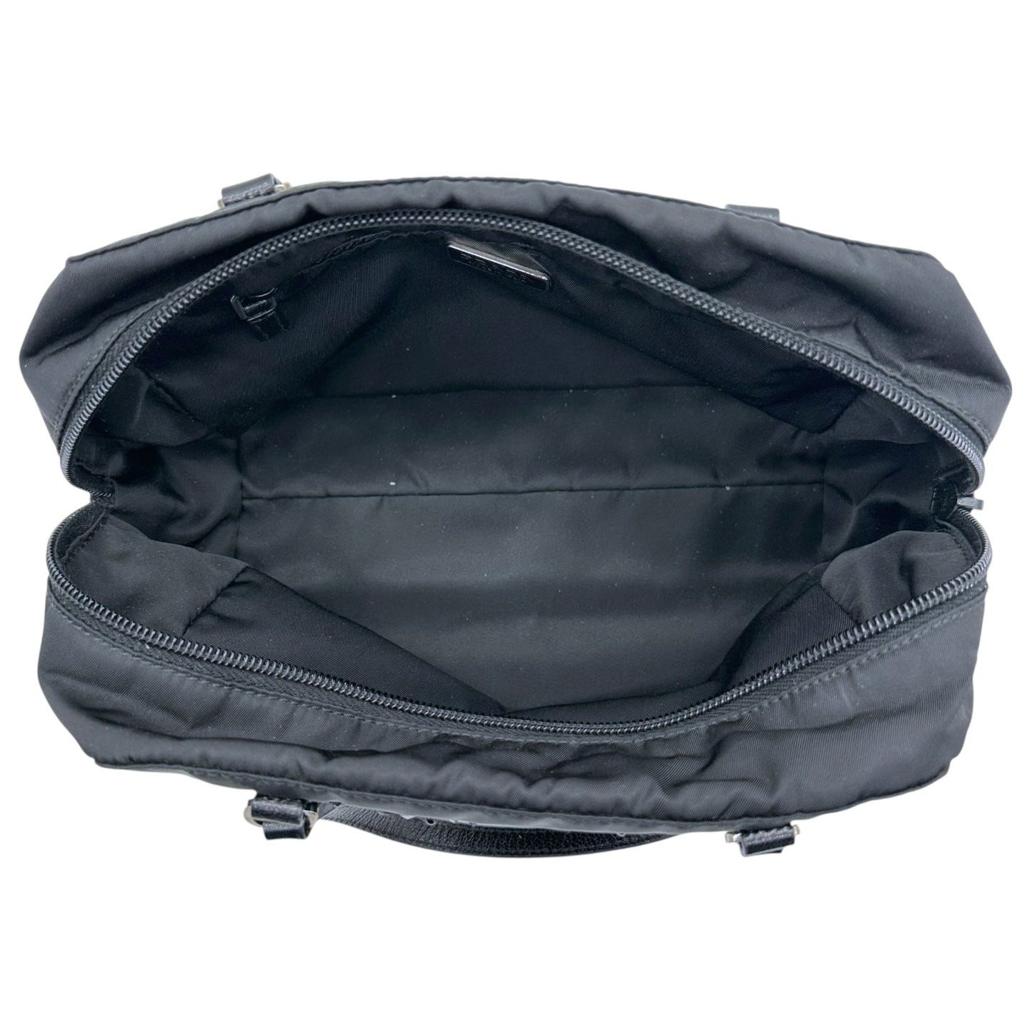 Prada Black Nylon Beaded Logo Mini Bag