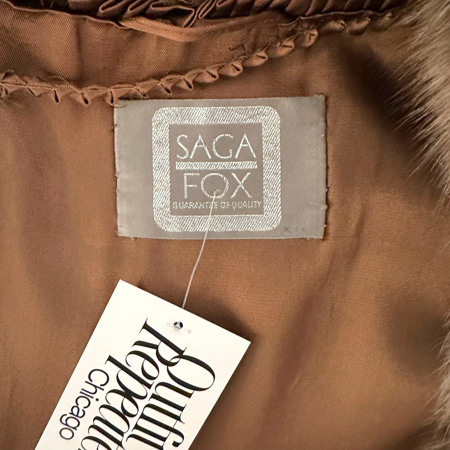 Vintage Saga Brown & Green Fox Fur Coat