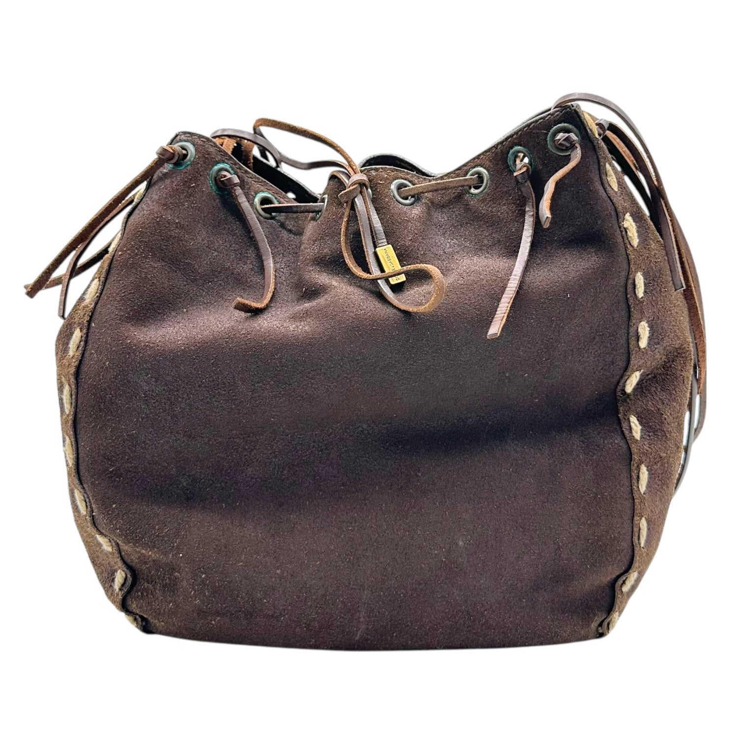 Dolce & Gabbana Brown Suede Whipstitch Bucket Bag - Outfit Repeater