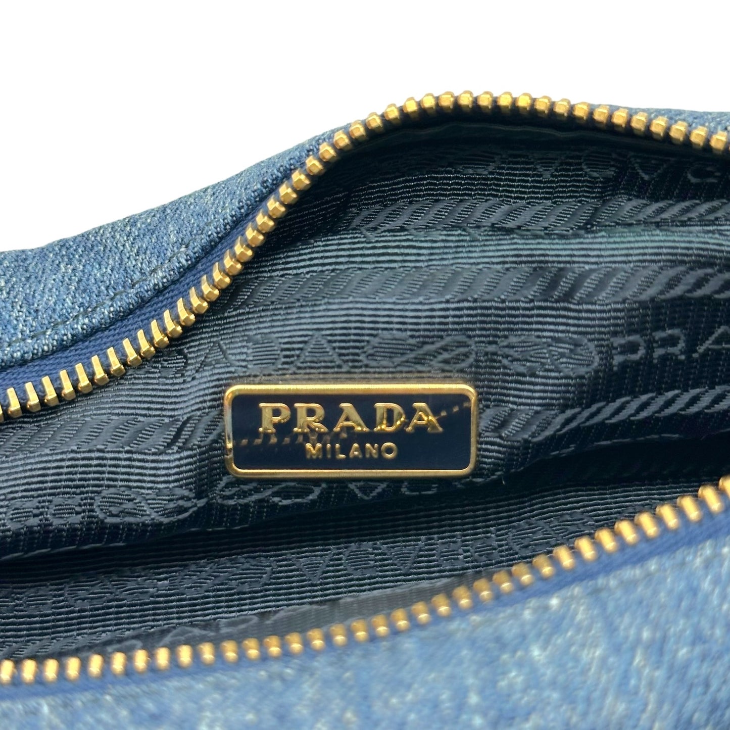 Prada Denim Mini Cosmetic Bag