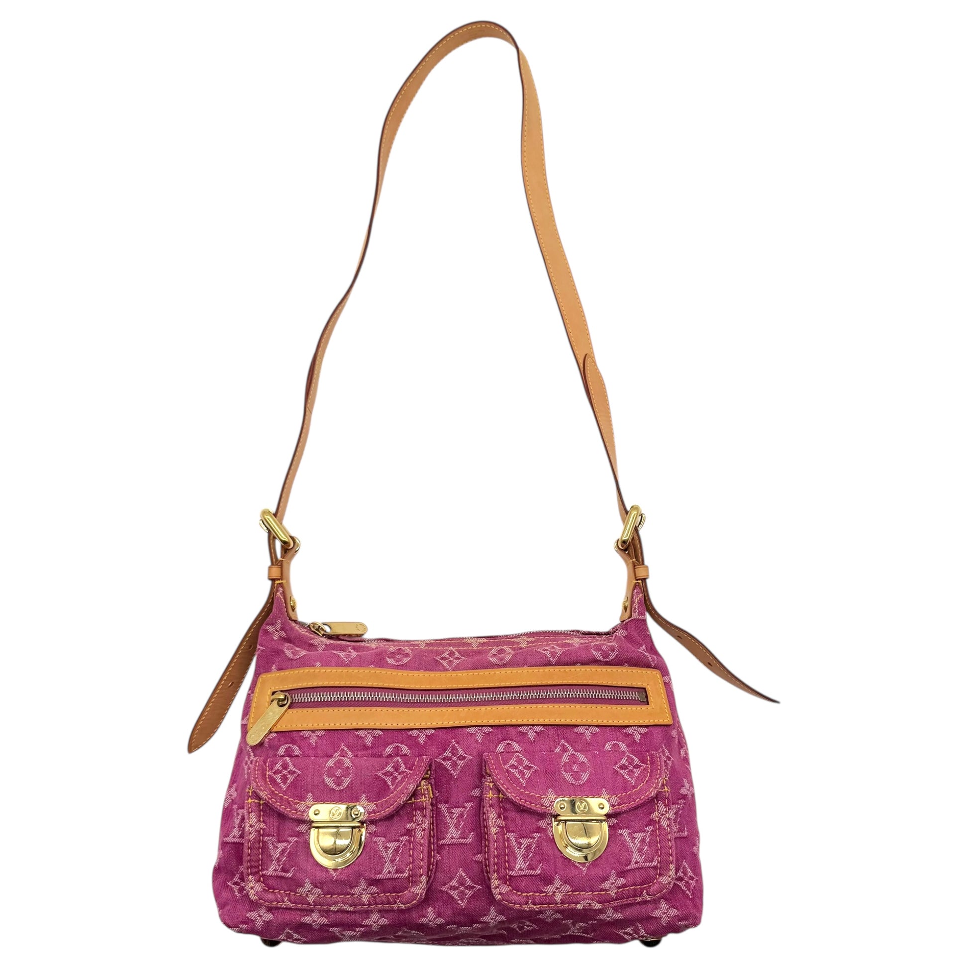 Louis Vuitton Pink Denim Monogram Baggy PM Crossbody Bag - Outfit Repeater