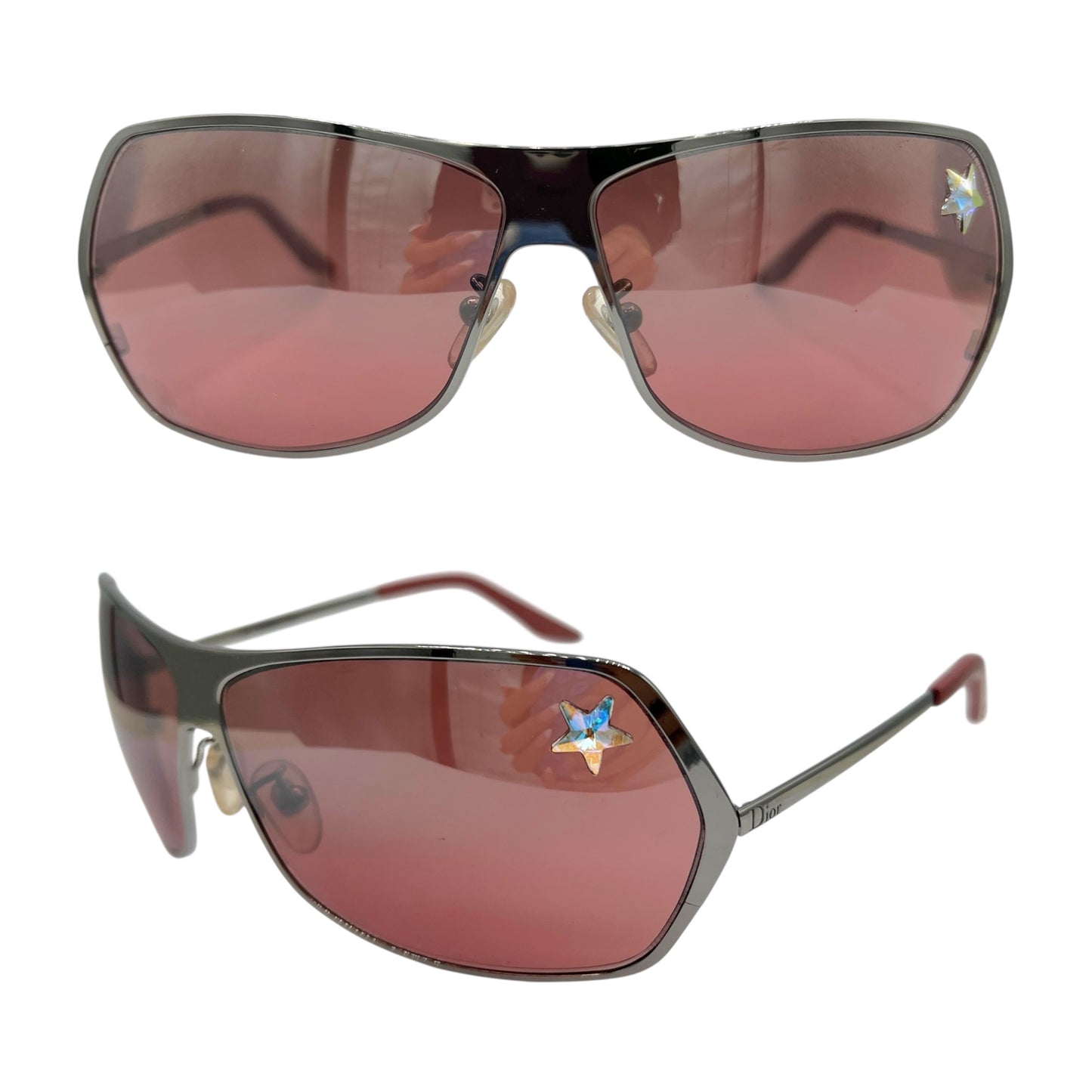 Christian Dior Secret2 Pink Star Embellished Aviator Sunglasses