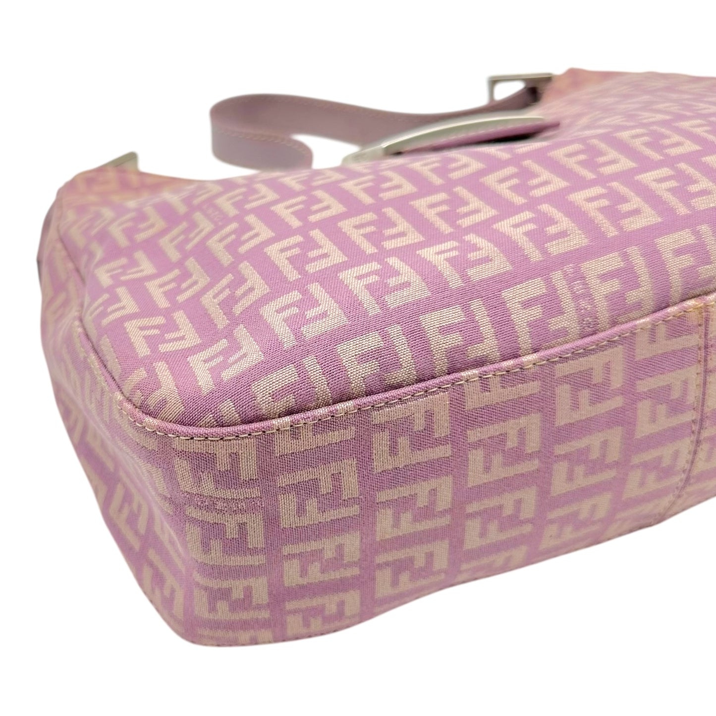 Fendi Lavender Zucchino Monogram Shoulder Baguette Bag