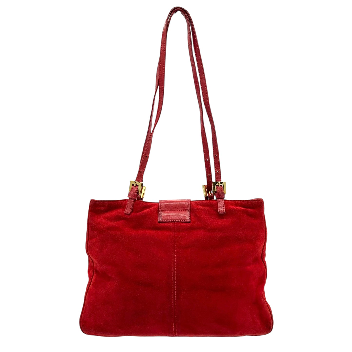 Fendi Red Suede Shoulder Bag