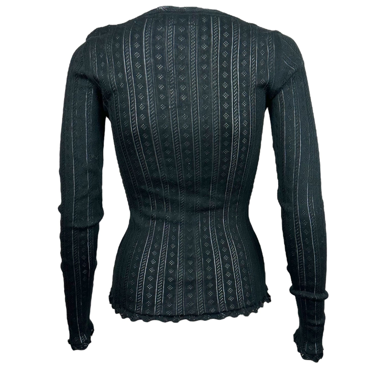 Dolce & Gabbana Black Pointelle Knit Sweater - Outfit Repeater