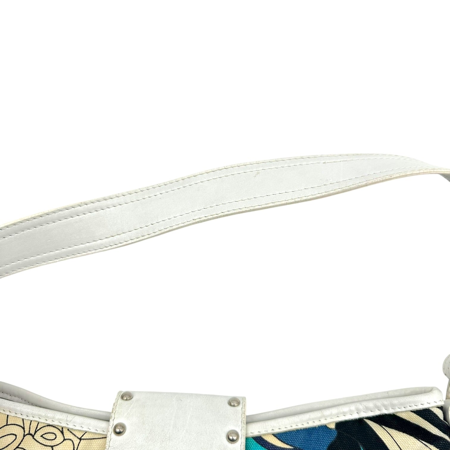 D&G Dolce & Gabbana Blue White Floral Print Shoulder Bag